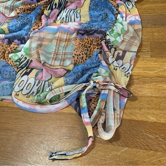 New Girl Order Patchwork Bodycon Mini Dress with Drawstrings Size 8 - Picture 8 of 10